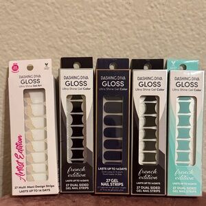 Dashing Diva Gloss Nail Strips Set - Black, White, Gold